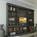 GREY WALL UNIT MEDIA CENTER AND DISPLAY
